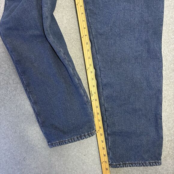 L.L. Bean Women’s Relaxed Fit Flannel Lined Jeans Size 16 Regular Blue Denim - Picture 3 of 9
